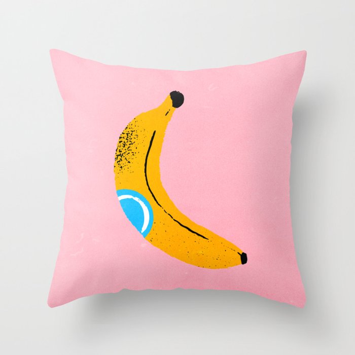 Banana Pop Art Throw Pillow