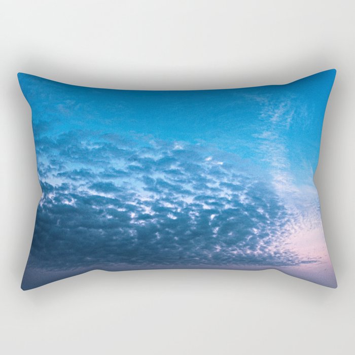 Blue and Pink Clouds Cloudscape Skyscape  Rectangular Pillow