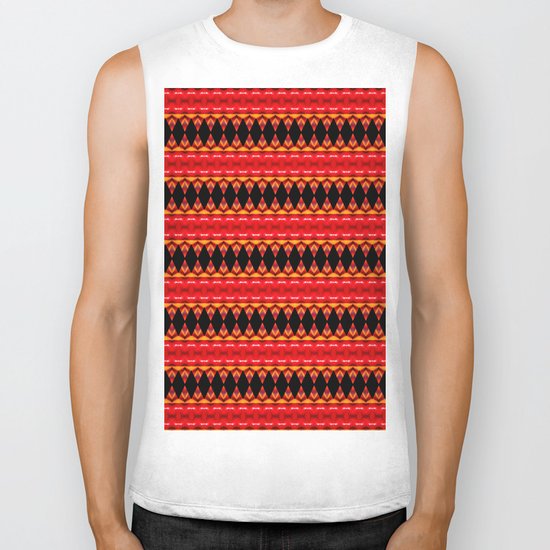 Black Diamonds on red Biker Tank