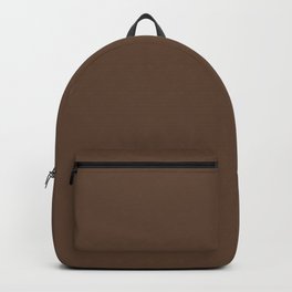 DARK BROWN solid color.  Earthy color plain pattern Backpack