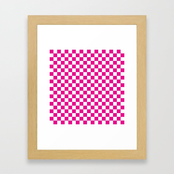 Pink Checkerboard Pattern Framed Art Print