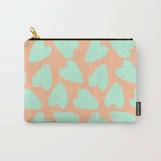 Pastel Hearts Pattern (Love) Carry-All Pouch