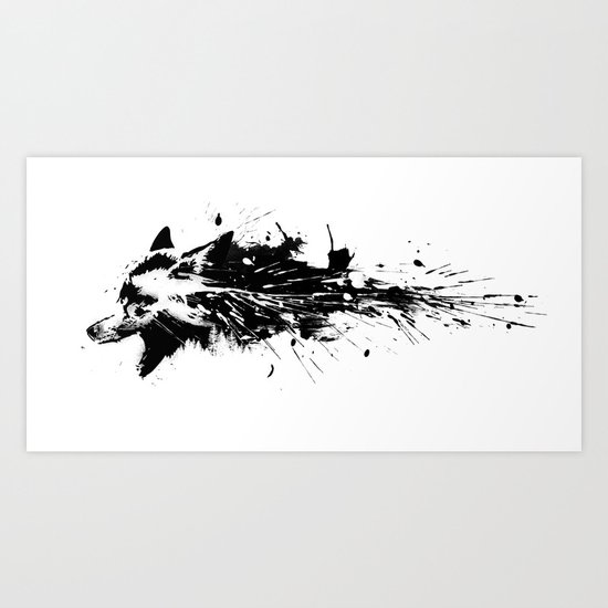 Black wolf Art Print