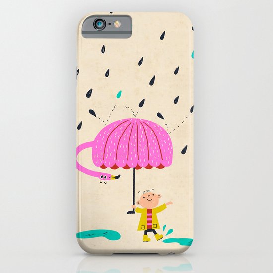 one of the many uses of a flamingo - umbrella iPhone & iPod Case