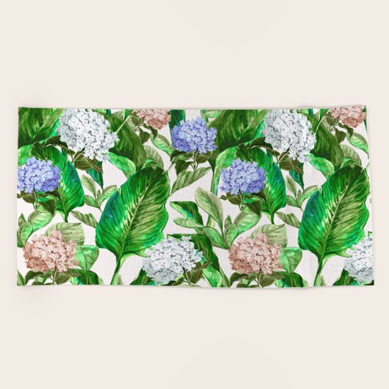 Tropical Garden Beach Towel
