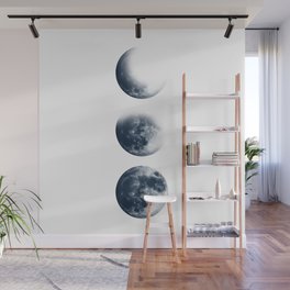 Moon Phases | Classic Blue | Watercolor | Illustration |  Astrology | Moon Wall Mural