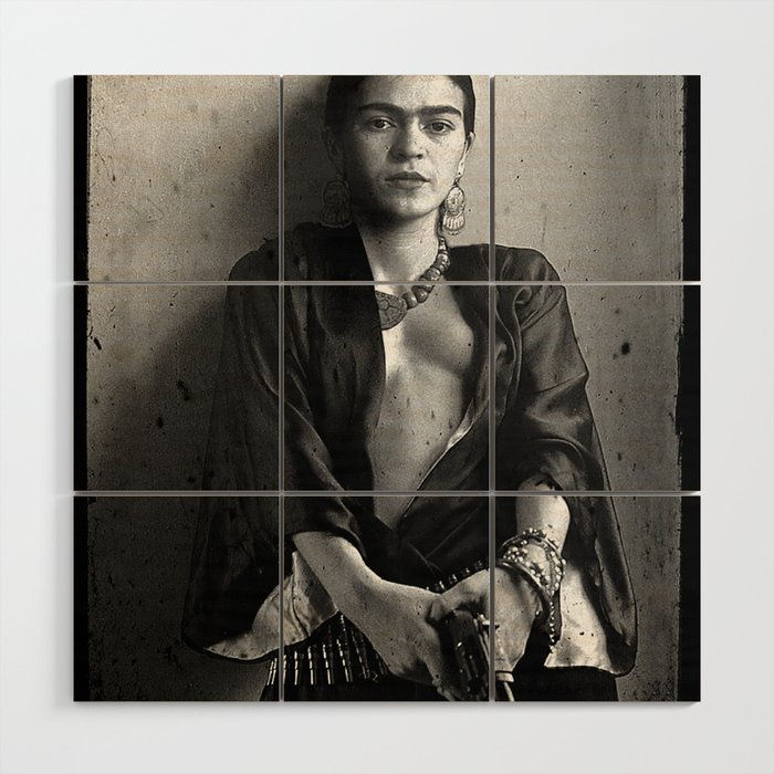 Frida Kahlo The Gun Art Mexican Wood Wall Art