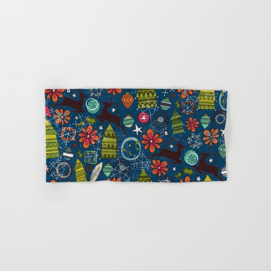 joyous jumble indigo Hand & Bath Towel