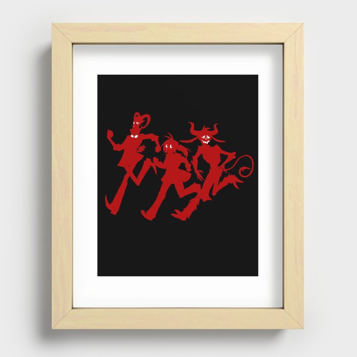 Run Run Run! In Red! Recessed Framed Print