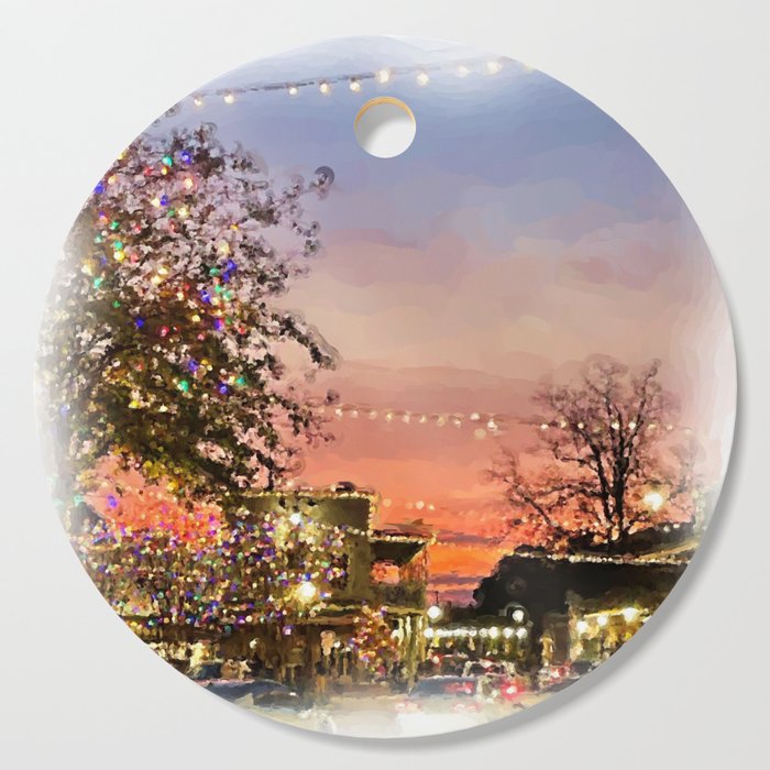 Oxford at Christmastime - Square Cutting Board