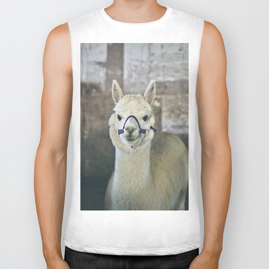 White Alpaca Biker Tank