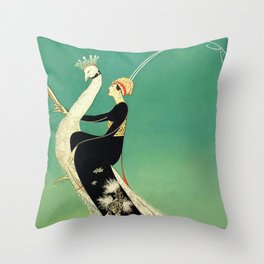 Vintage Magazine Cover - Peacock Throw Pillow