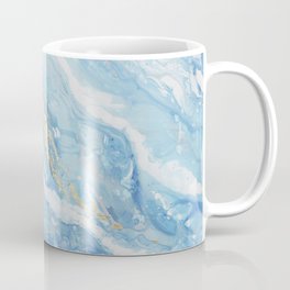 Gilded White Blue Marble Texture Mug