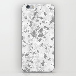 Floral gray cement wall iPhone Skin