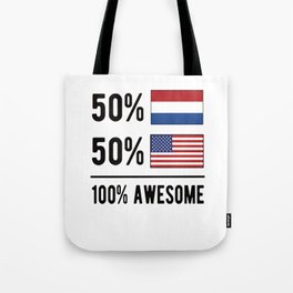 Half Dutch Half American Flag Netherlands USA Flag Tote Bag