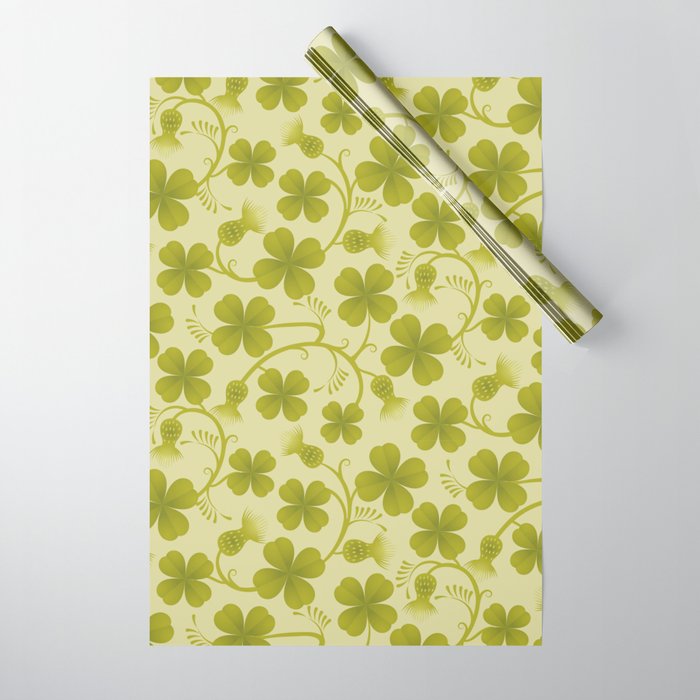 Four-Leaf Luck Clover Wrapping Paper