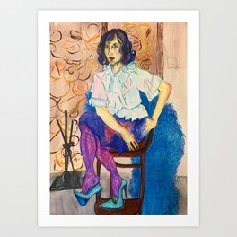 blue lady art prints for any decor style society6 blue lady art prints for any decor