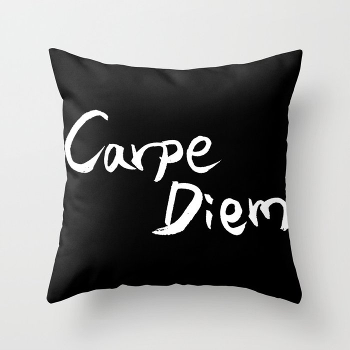 Carpe Diem White character Throw Pillow