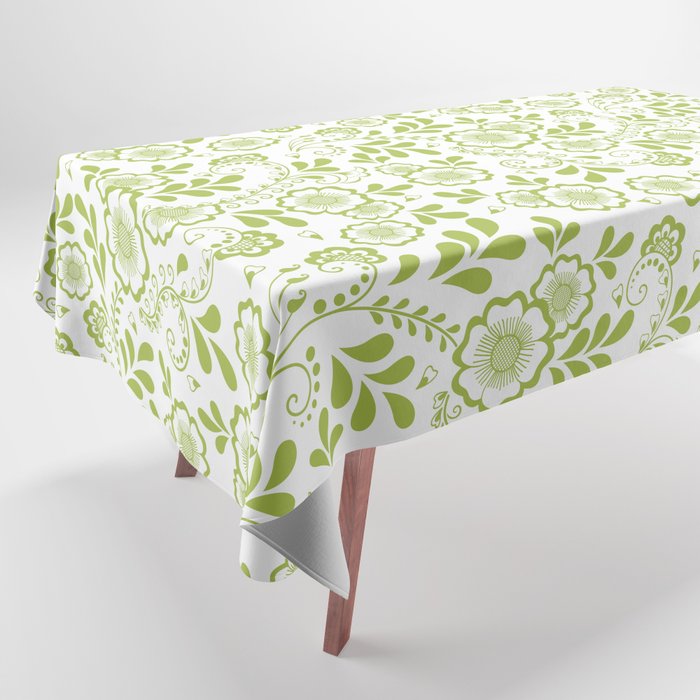 Light Green Eastern Floral Pattern Tablecloth