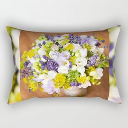Bridal freesia bouquet wedding flowers Rectangular Pillow