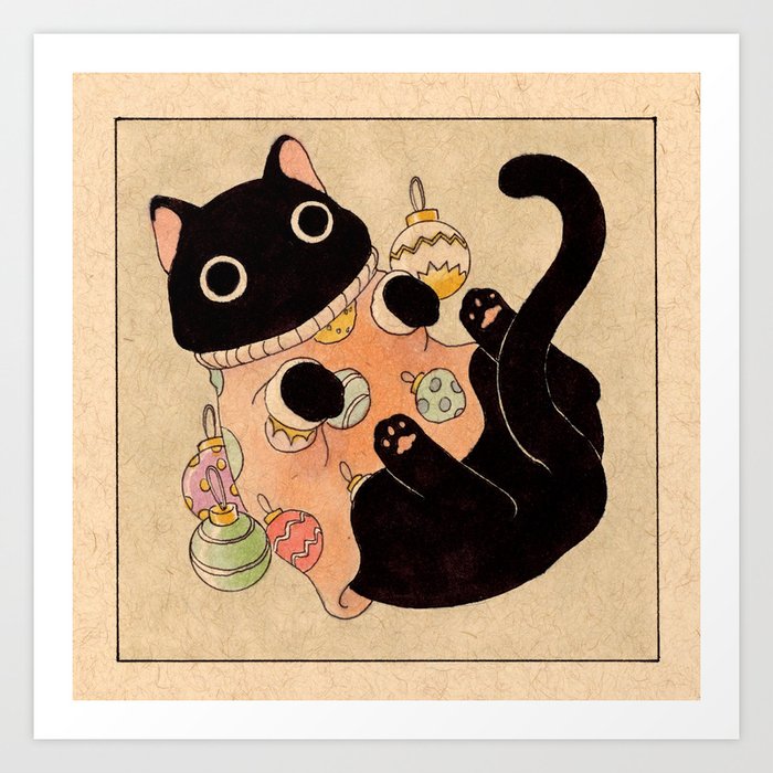 Christmas Cat 04 Art Print