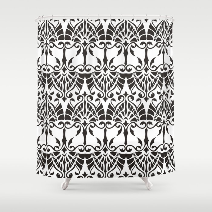 vintage pattern with floral and geometrical ornament. Decorative seamless background isolated on white.  Shower Curtain