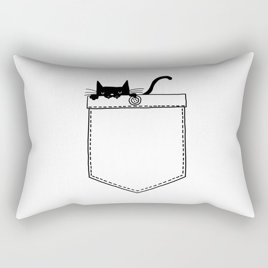 Pocket Cat Rectangular Pillow