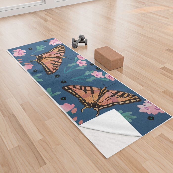 Western Tiger Swallowtail Butterfly Yoga Towel