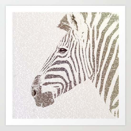 The Intellectual Zebra Art Print