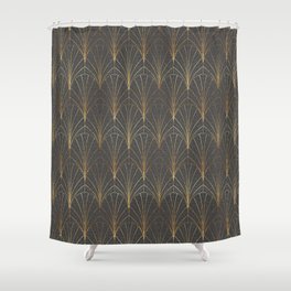 Art Deco Waterfalls // Textured Grey Shower Curtain