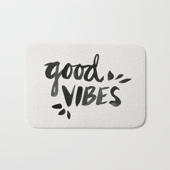 Good Vibes – Black Ink Bath Mat