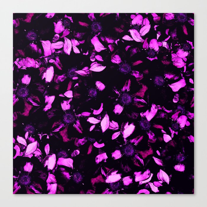 Lots of flowers in the dark D 1 Canvas Print