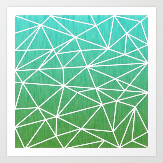 Abstract geometric | green & turquoise Art Print