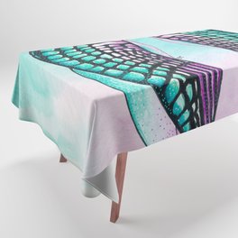Fae Wings Teal Purple Watercolor Art Tablecloth