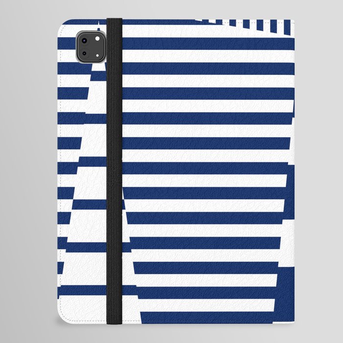Stripes on Stripes - Blue and White iPad Folio Case