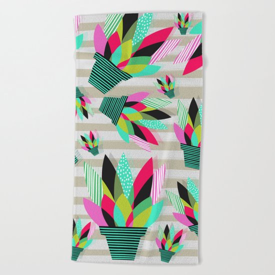 Joyful Plants II Beach Towel