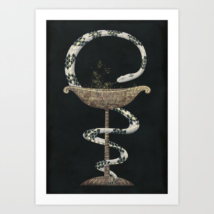 The Bowl of Hygieia and the Rattlesnake Art Print