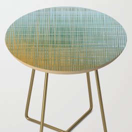 Vibrant Vortex: Grungy Green and Yellow Abstract Pattern Side Table