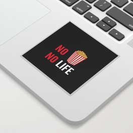 No Popcorn No Life Funny Cartoon Popcorn Sticker