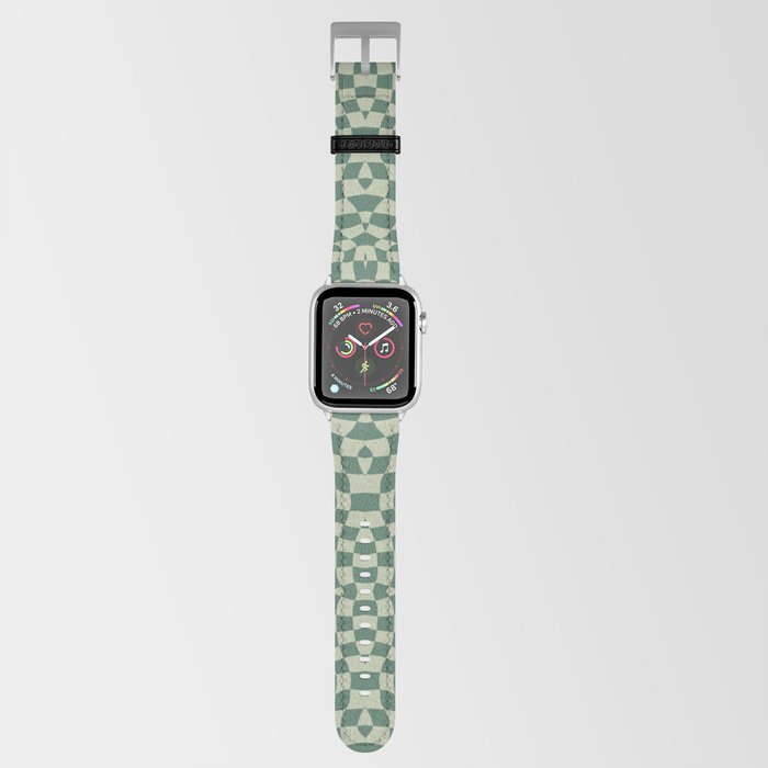 Deep sage green checker symmetrical pattern Apple Watch Band