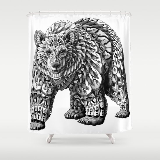 Ornate Bear Shower Curtain