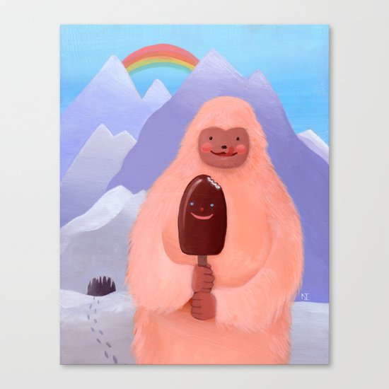 Herbert Sherbert "Ice Cream Yeti" Print Canvas Print