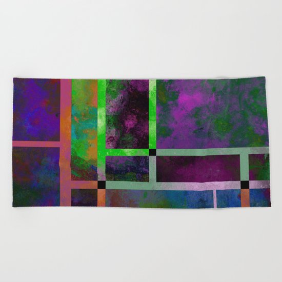Pastel Textures - Abstract, pastel themed, geometric painting Beach Towel