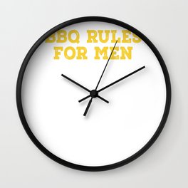 BBQ Rules For Men Wall Clock