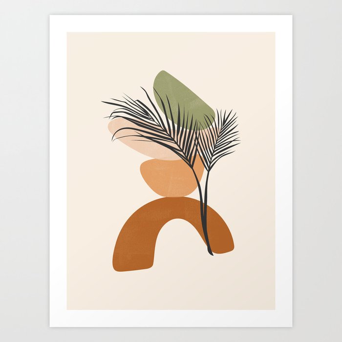 Modern Shapes And Palms Art Print