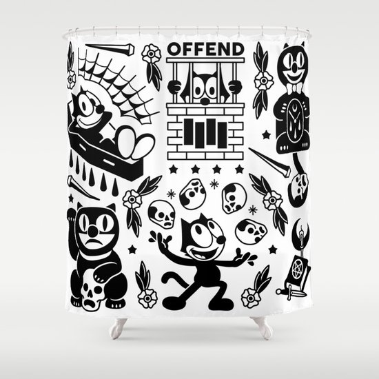 Felix The Cat Shower Curtain By Offendbrand Society6