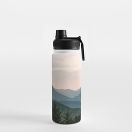 Smoky Mountain Pastel Sunset Water Bottle | Nature, Nationalpark, Mountain, Mountains, Adventure, Illustration, Color, Abstract, Graphicdesign, Forest 