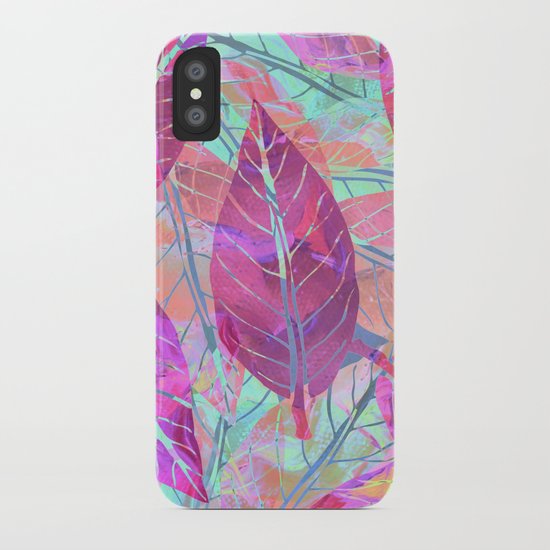Pink Leaves iPhone Case
