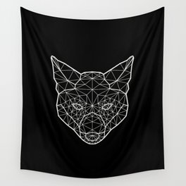 Geometric / Low Poly Fox (White) Wall Tapestry | Geometric, Vector, Abstract, Animal, Poly, Coyote, Triangles, Mesh, Dingo, Polygon 