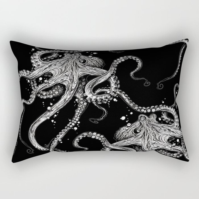 Octopus (black) Rectangular Pillow